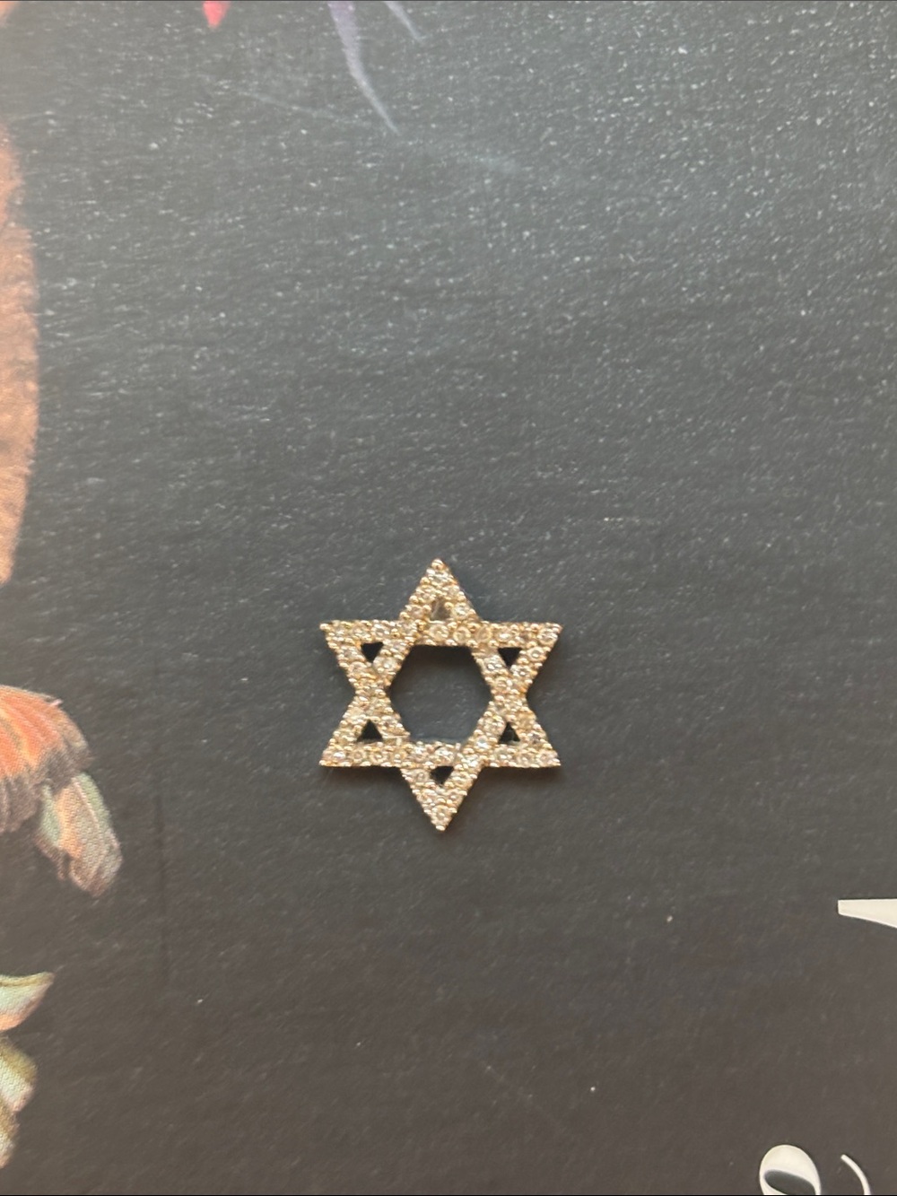 14k White Gold With Diamonds Star of David Pendant